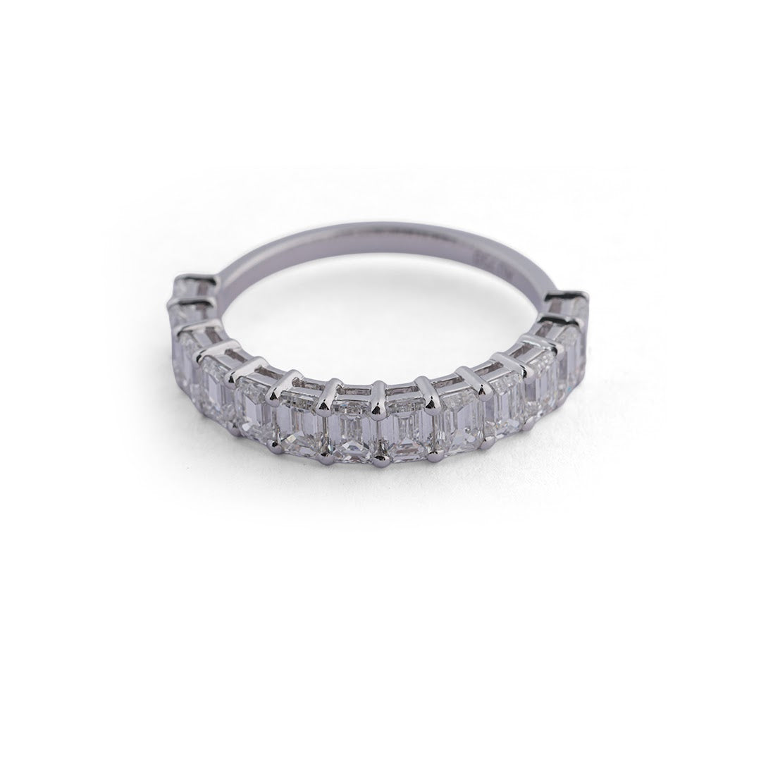 Emerald-Cut Lab-Grown Diamond Band - side view