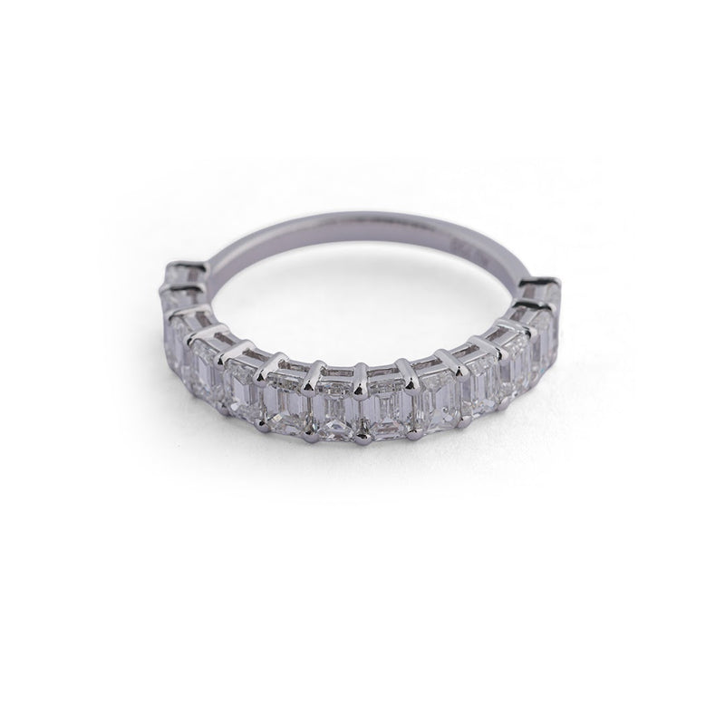 Emerald-Cut Lab-Grown Diamond Band - side view