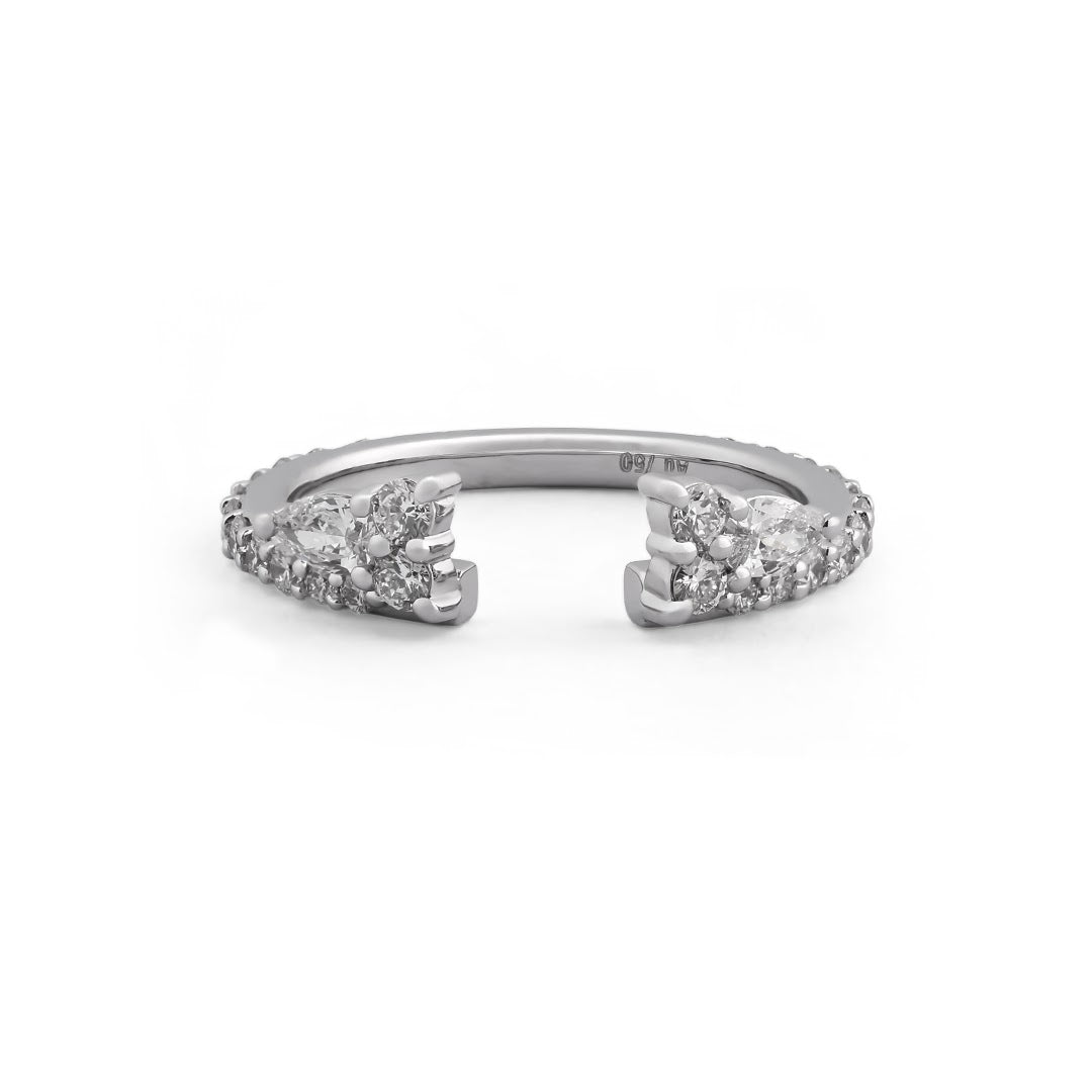 Lumière Twin-Pear Open Pavé Ring — view 1
