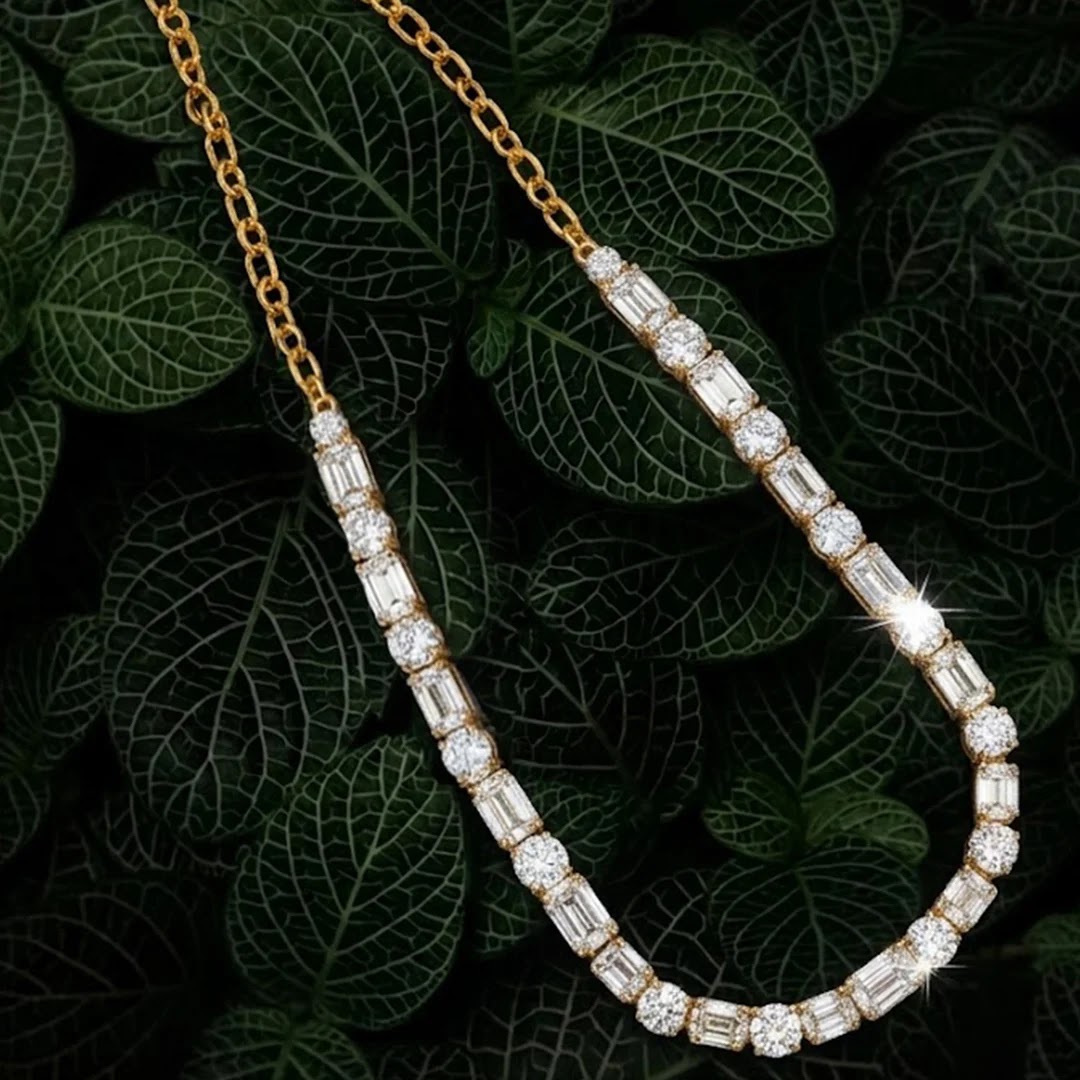 12.31 Ct Mixed-Cut Lab-Grown Diamond Necklace — view 3