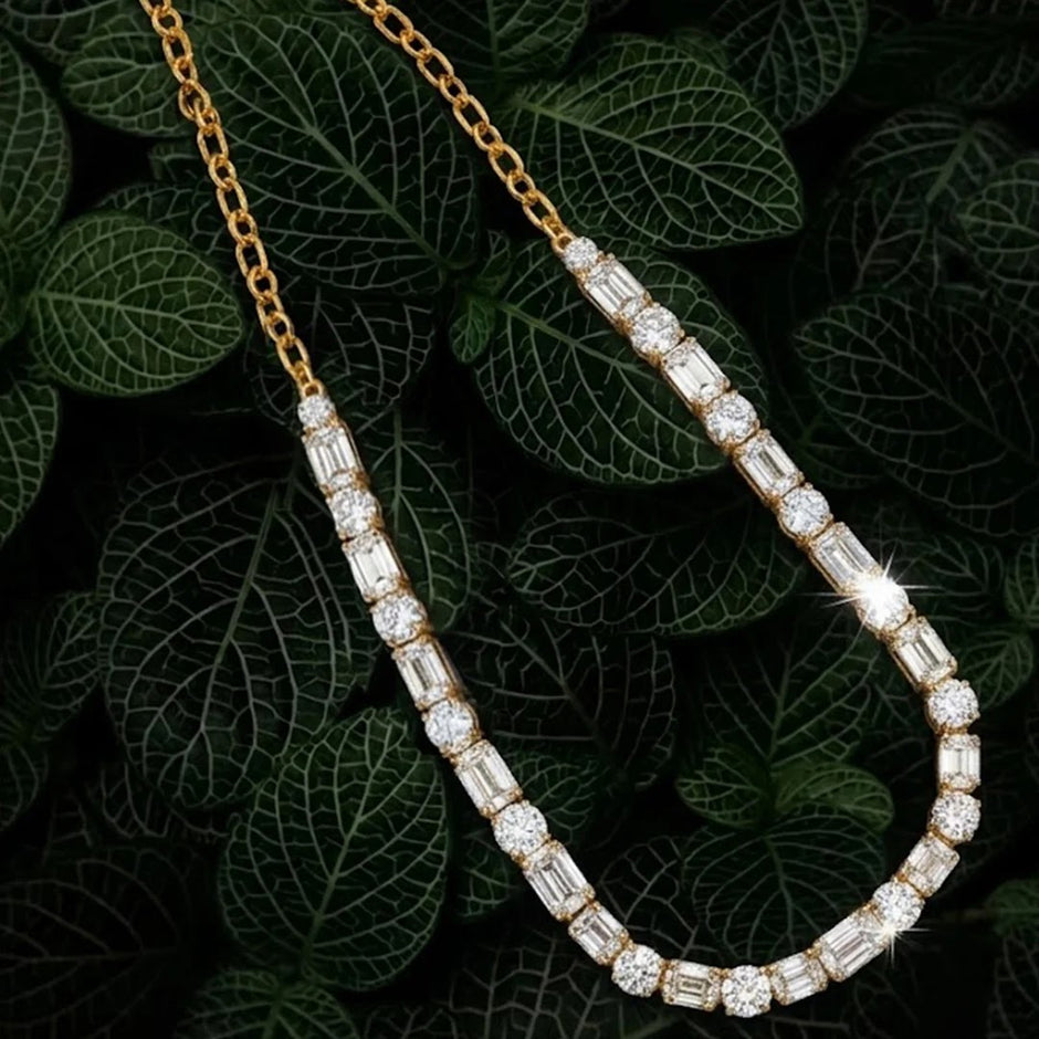 12.31 Ct Mixed-Cut Lab-Grown Diamond Necklace — view 3