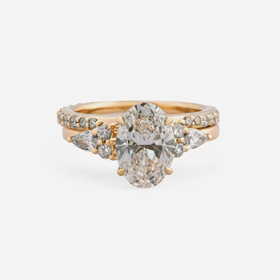 Twin Bloom Pear Open Ring — view 4
