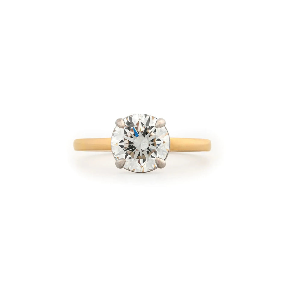 Seraph Round Hidden-Halo Solitaire Ring — front view
