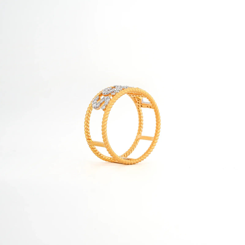 Signature Pavé Name Band Ring — side view