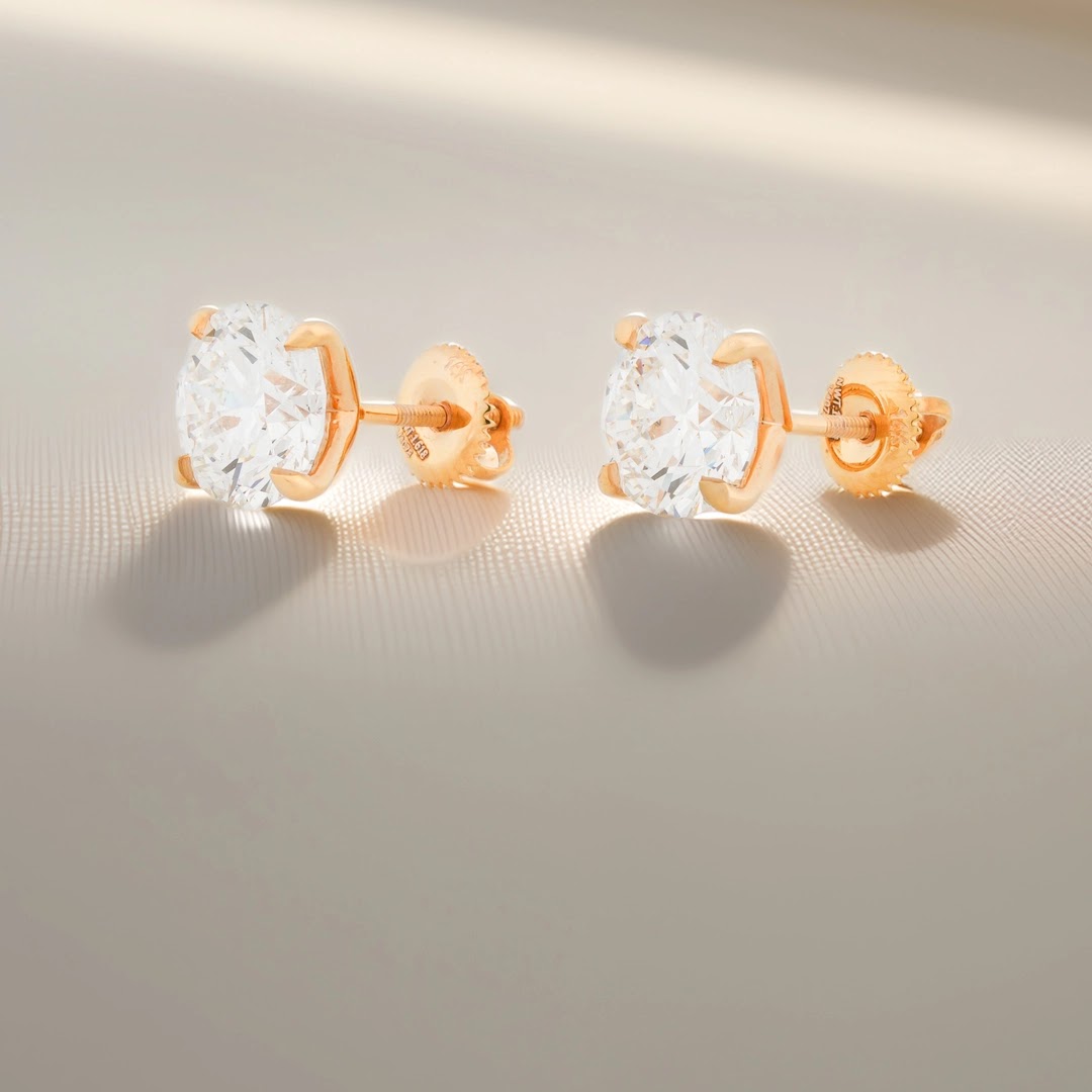 4.93 Ct Round Lab-Grown Diamond Stud Earrings — view 2