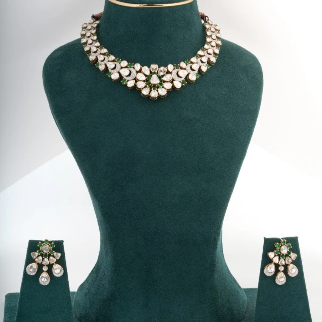 2.51 Ct Round Lab-Grown Diamond with 15.04 Ct Lab-Grown Colourstone Necklace Set — view 2