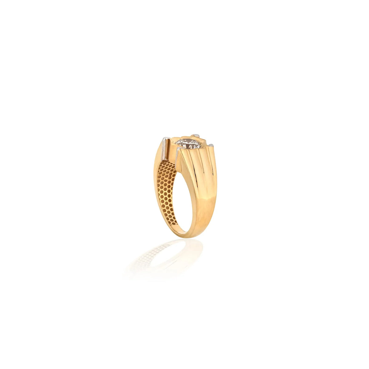 Valor Round Claw-Frame Men's Ring — profile view