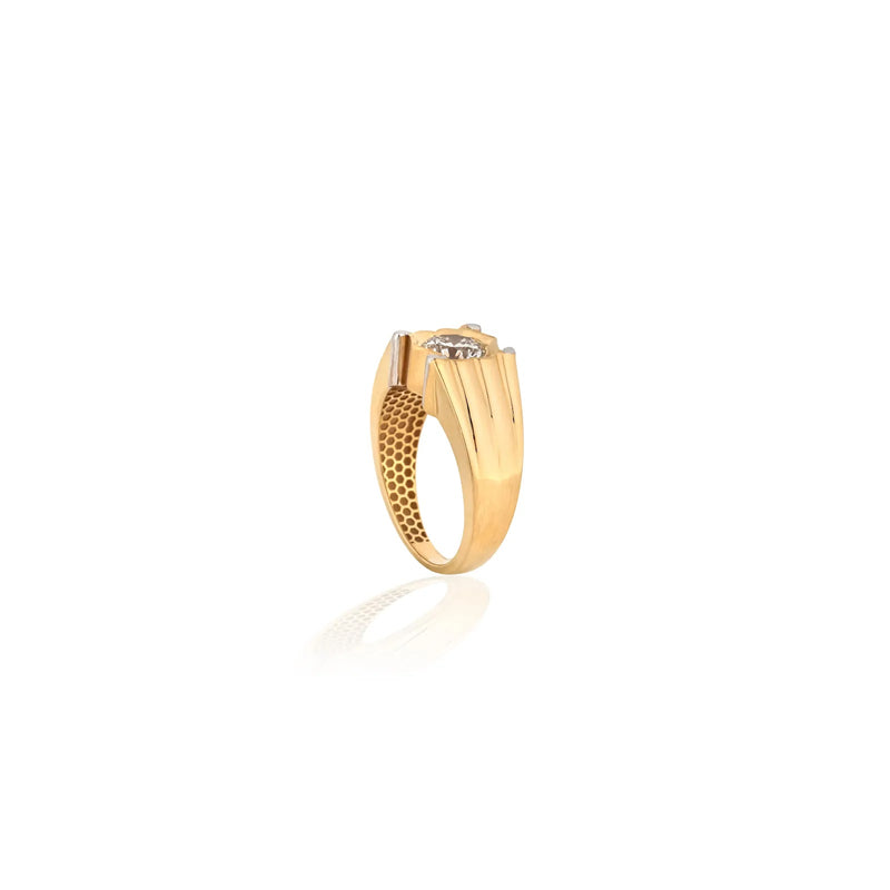 Valor Round Claw-Frame Men's Ring — profile view
