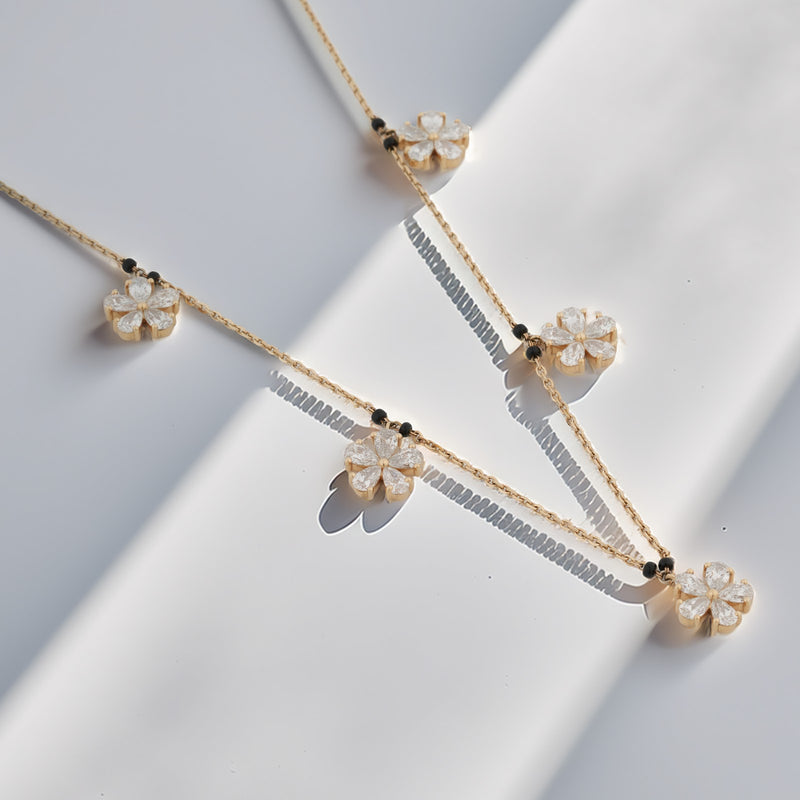 4.69 Carat Lab-Grown Diamond Mangalsutra with Black Beads for Women - view 2