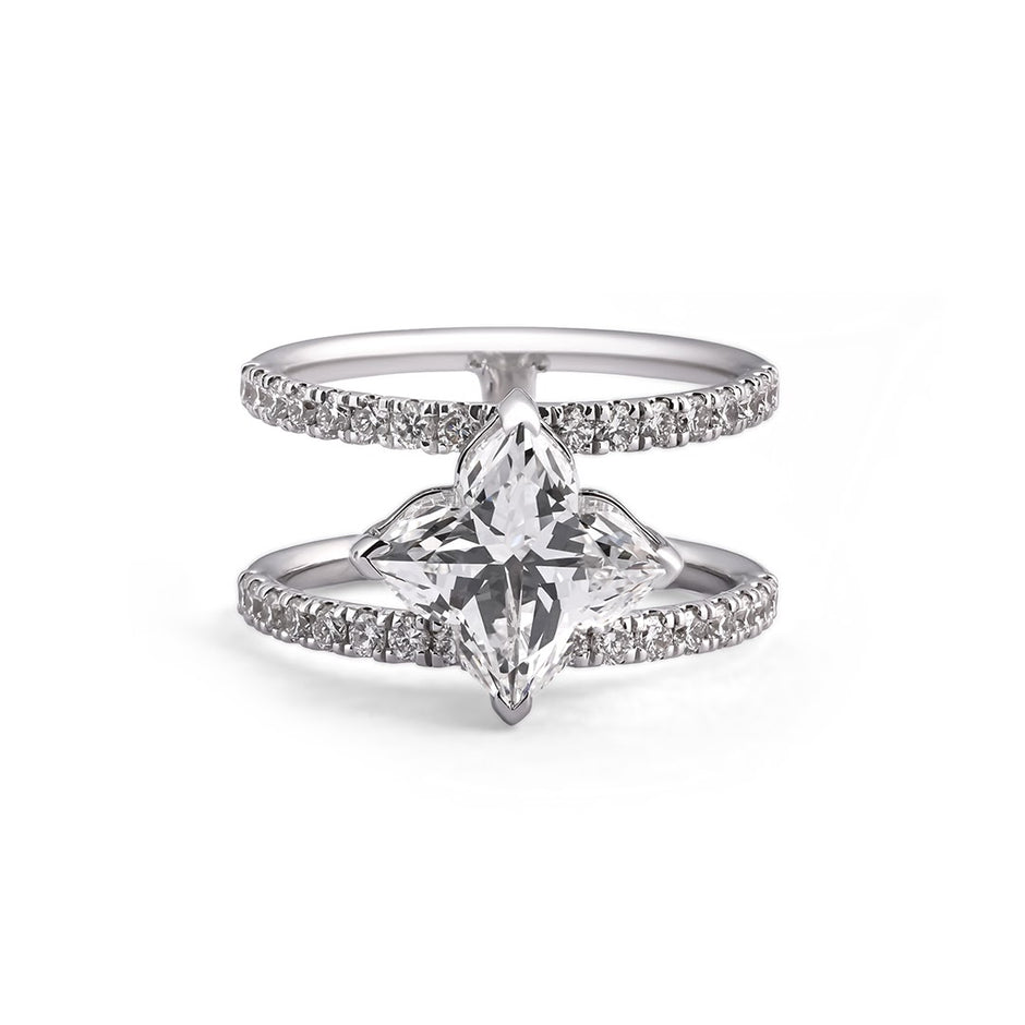 Nova Compass Marquise Split-Band Ring — view 1