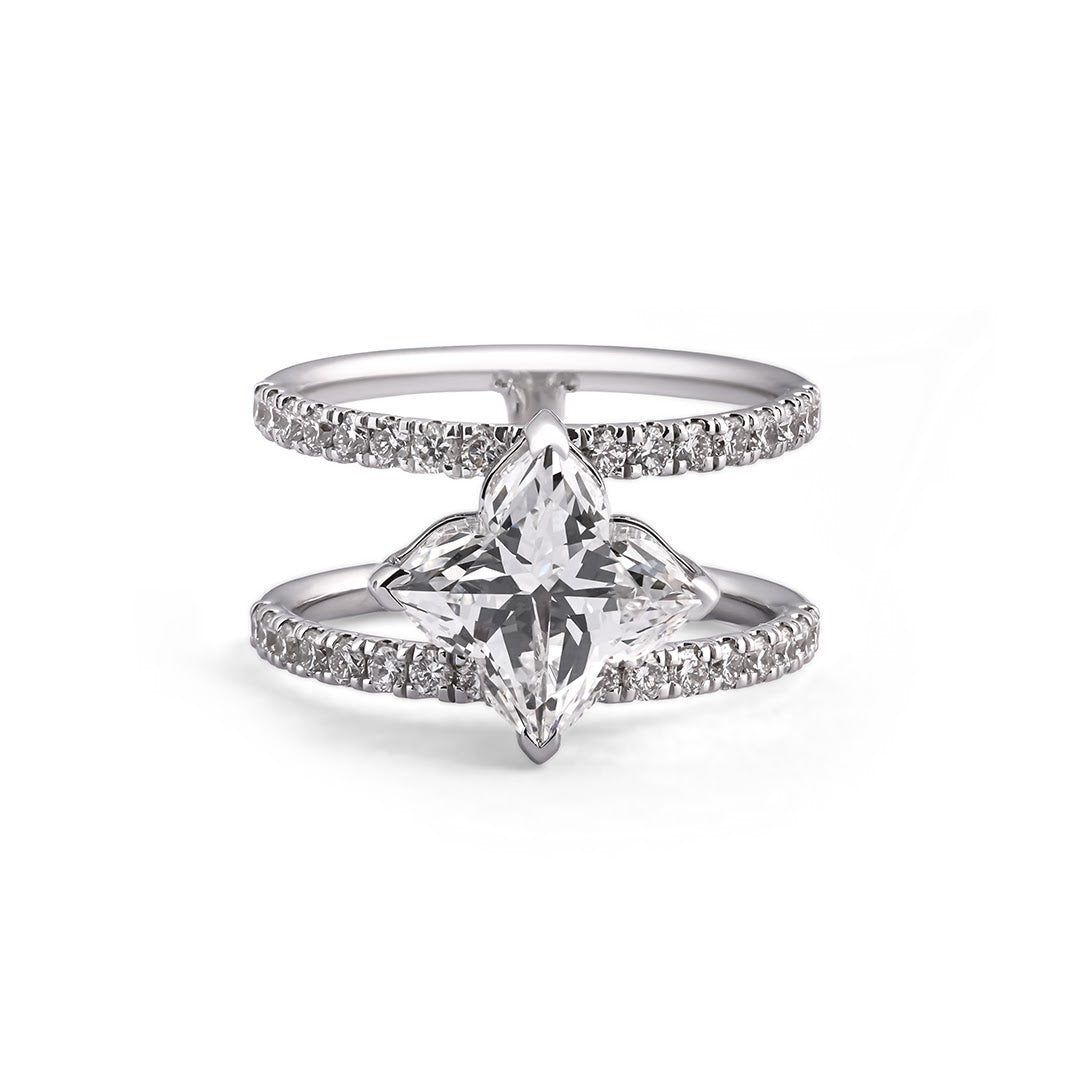 Nova Compass Marquise Split-Band Ring — view 1