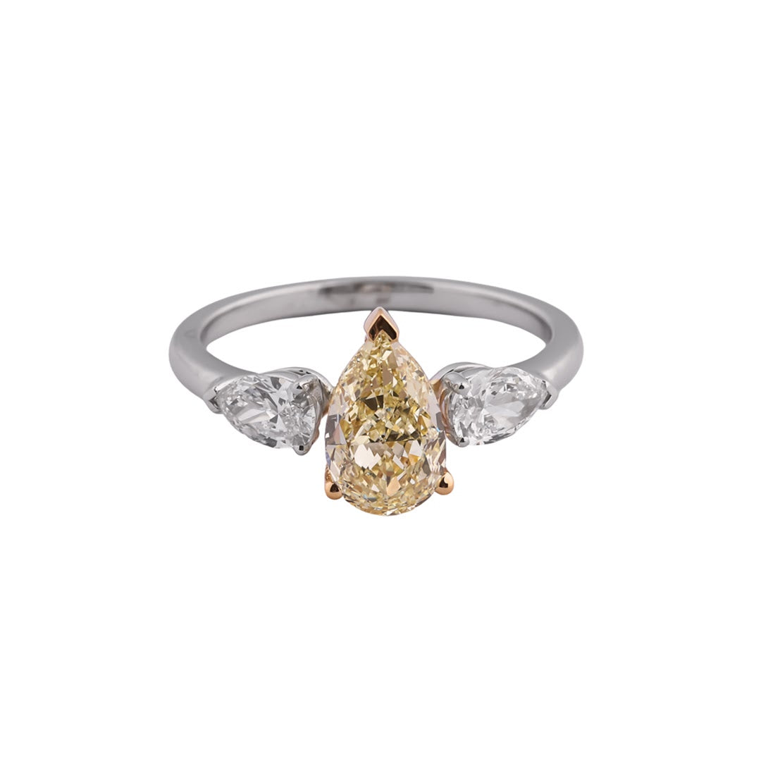 Solara Pear Trio Three-Stone Ring — view 3