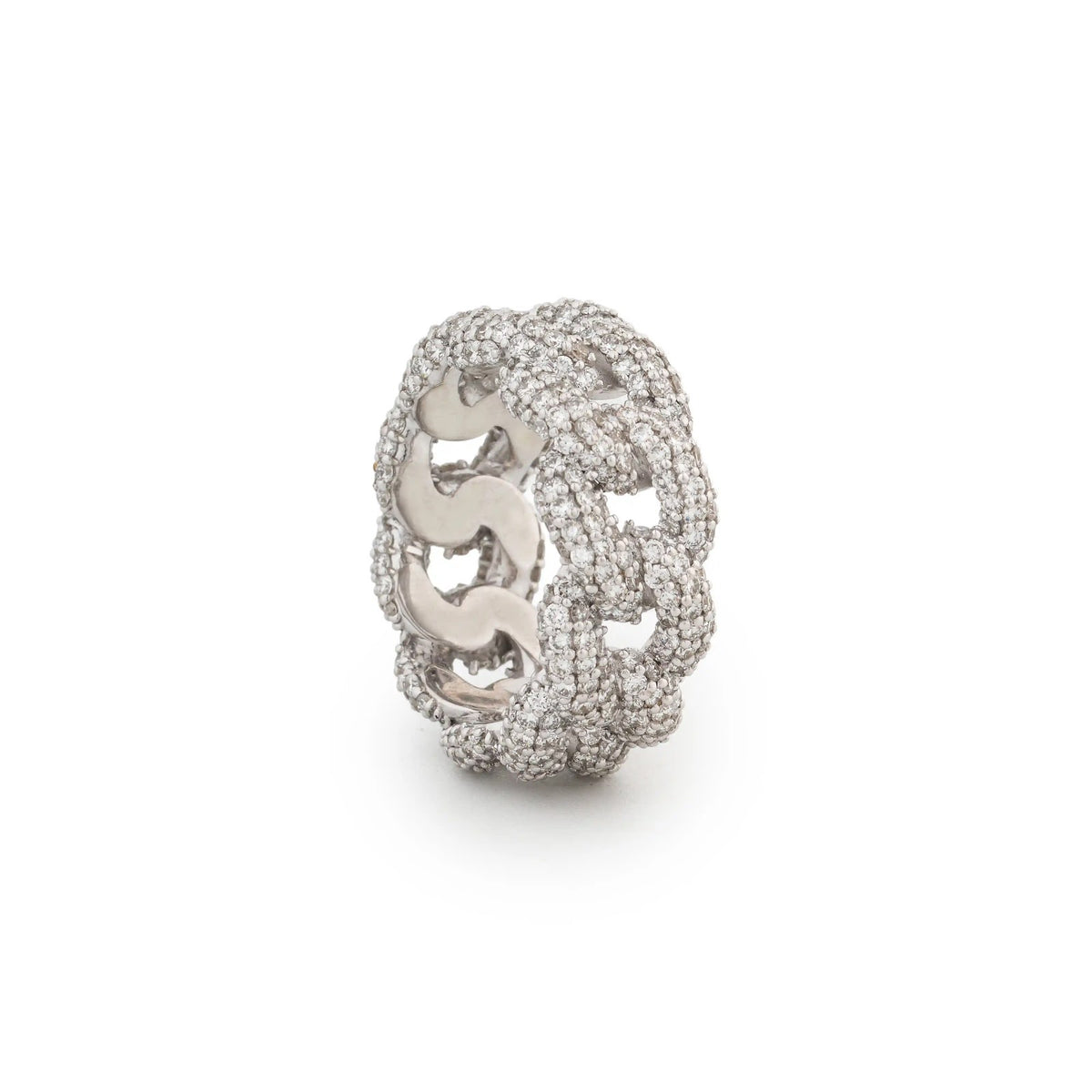 Corsa Pavé Chain-Link Diamond Band — angled view