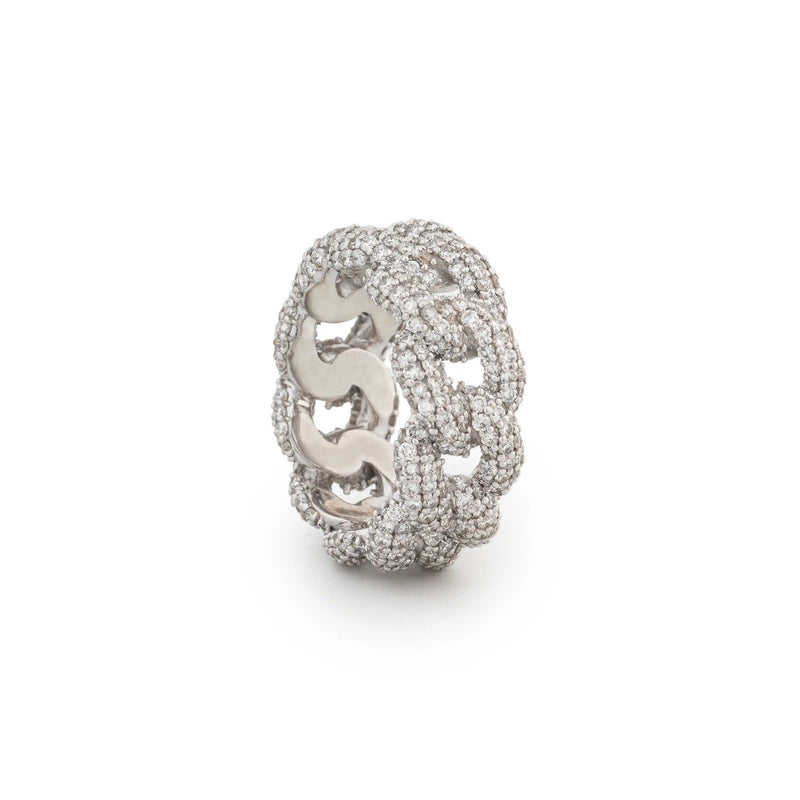 Corsa Pavé Chain-Link Diamond Band — angled view