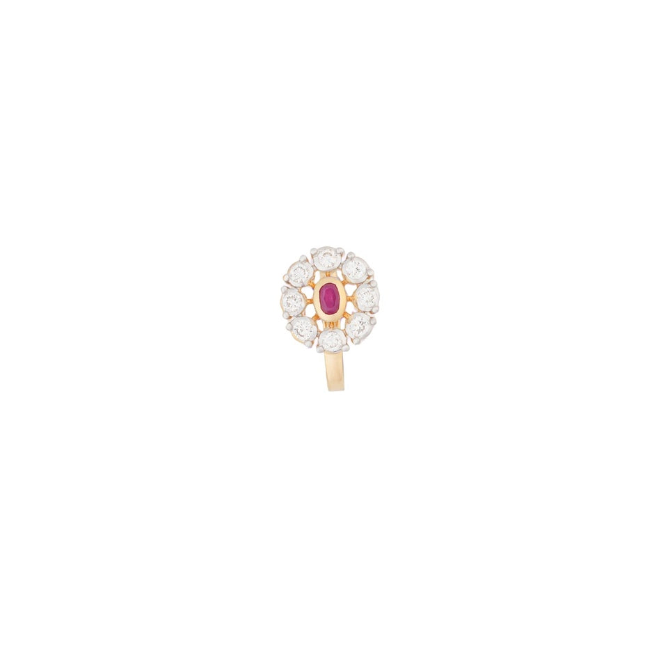 0.15 Ct Round Lab-Grown Diamond with 0.08 Ct Lab-Grown Colourstone Nose Pin — view 2
