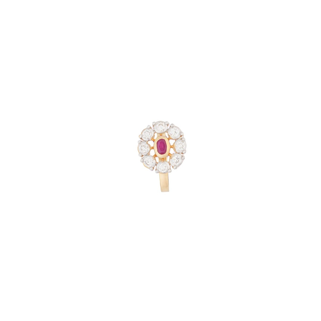 0.15 Ct Round Lab-Grown Diamond with 0.08 Ct Lab-Grown Colourstone Nose Pin — view 2