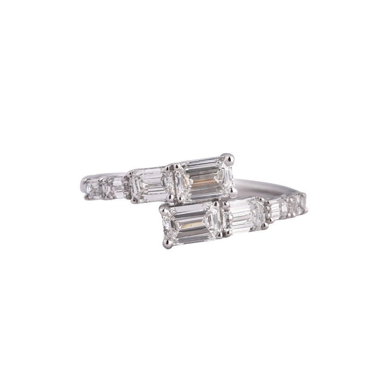 Metro Emerald-Cut Bypass Ring — view 1