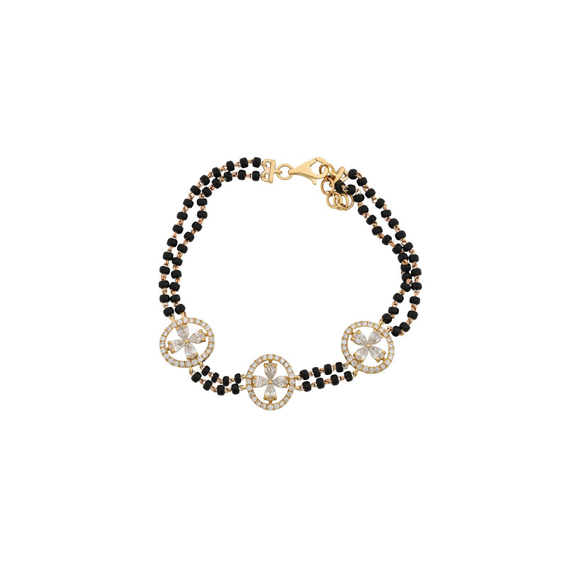 1.72 Carat Lab-Grown Diamond Mangalsutra Bracelet with Black Beads for Women - view 1