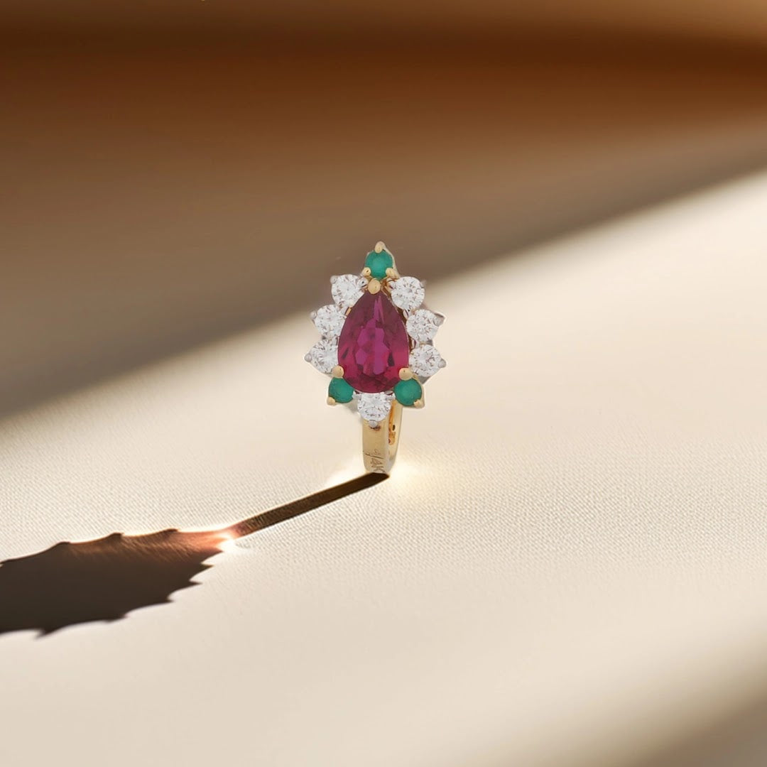 0.176 Ct Round Lab-Grown Diamond with 0.58 Ct Lab-Grown Colourstone Nose pin — view 1