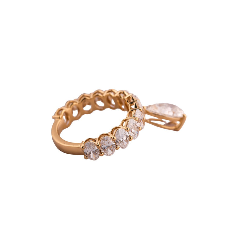 Cascadia Oval Line & Pear Drop Statement Ring — view 3