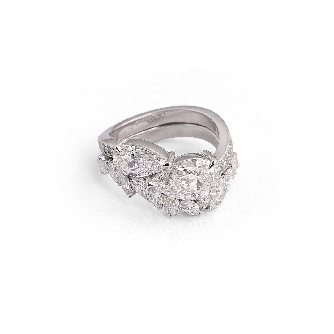 Multi-Shape Bypass Lab-Grown Diamond Ring - worn view