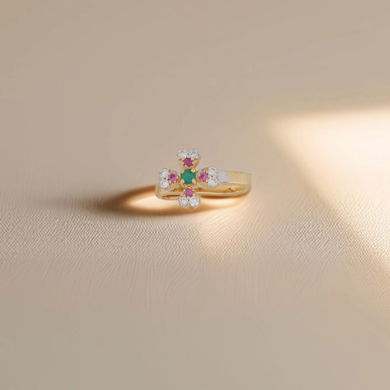 0.04 Ct Round Lab-Grown Diamond with 0.04 Ct Lab-Grown Colourstone Nose pin — view 2