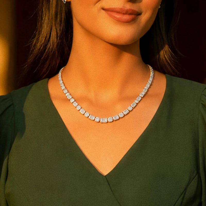 12.31 Ct Mixed-Cut Lab-Grown Diamond Necklace — view 2