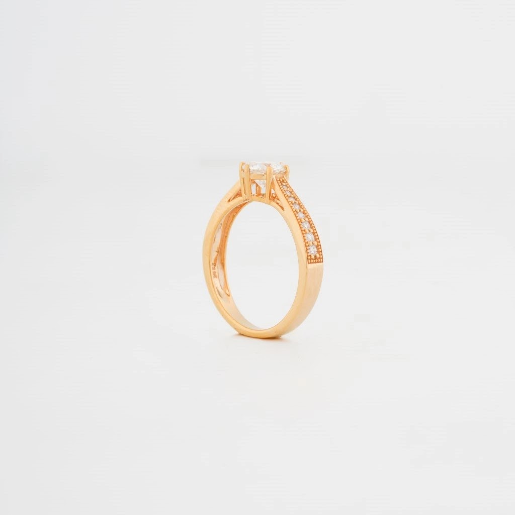 Ciela Round Split-Pavé Solitaire Ring — profile view