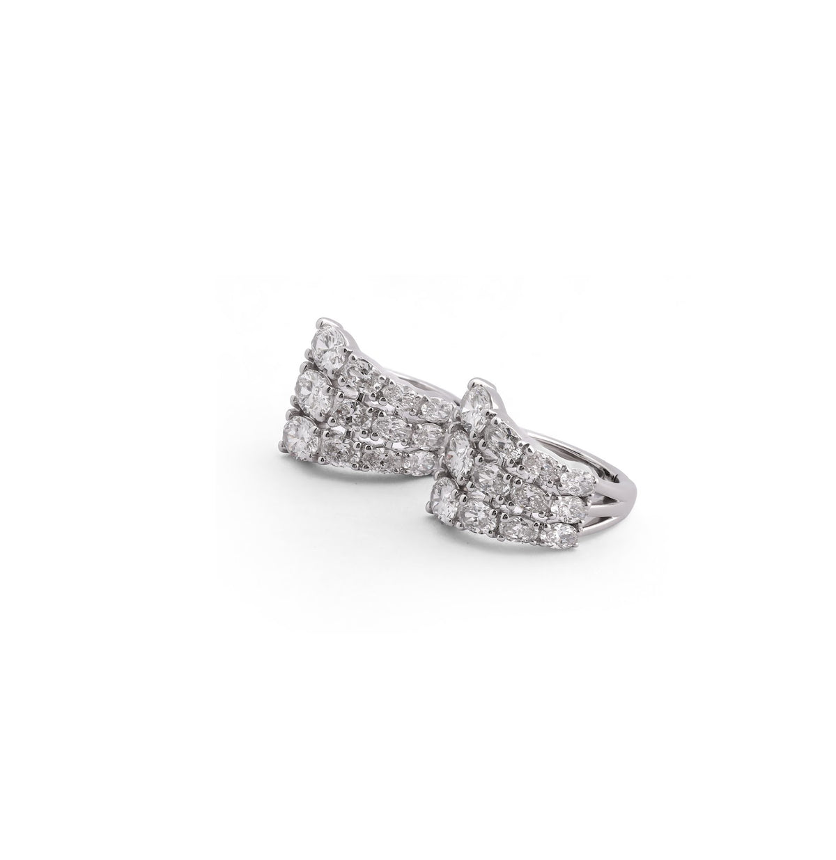 Aeris Élan Mixed-Cut Wing Diamond Statement Huggie Earrings – view 4