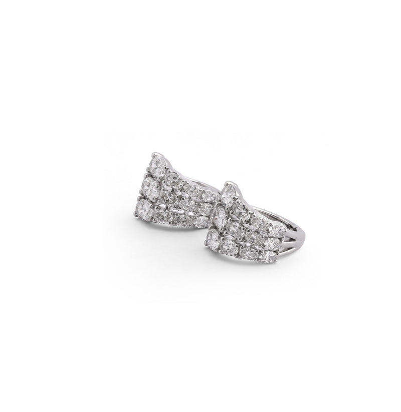 Aeris Élan Mixed-Cut Wing Diamond Statement Huggie Earrings – view 4