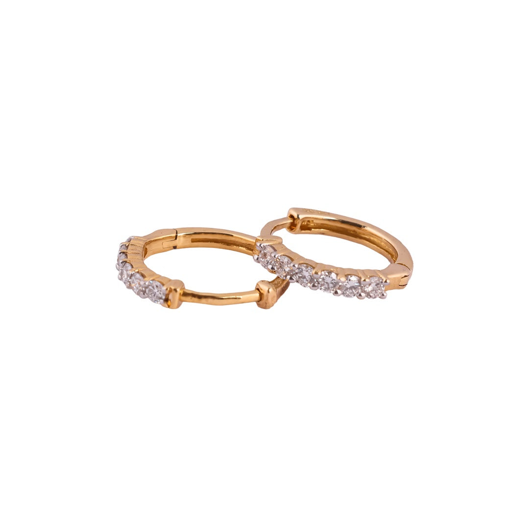 Sera Lumière Petite Linear Diamond Huggie Earrings – view 3