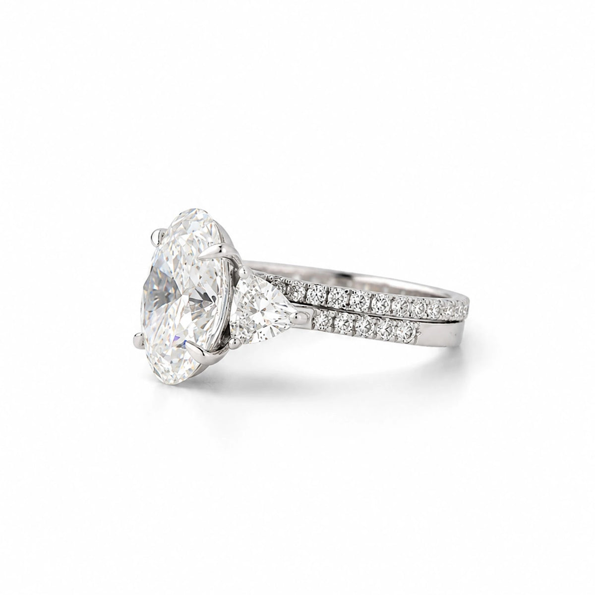 Vela Oval Pear-Side Split-Shank Ring — angled view