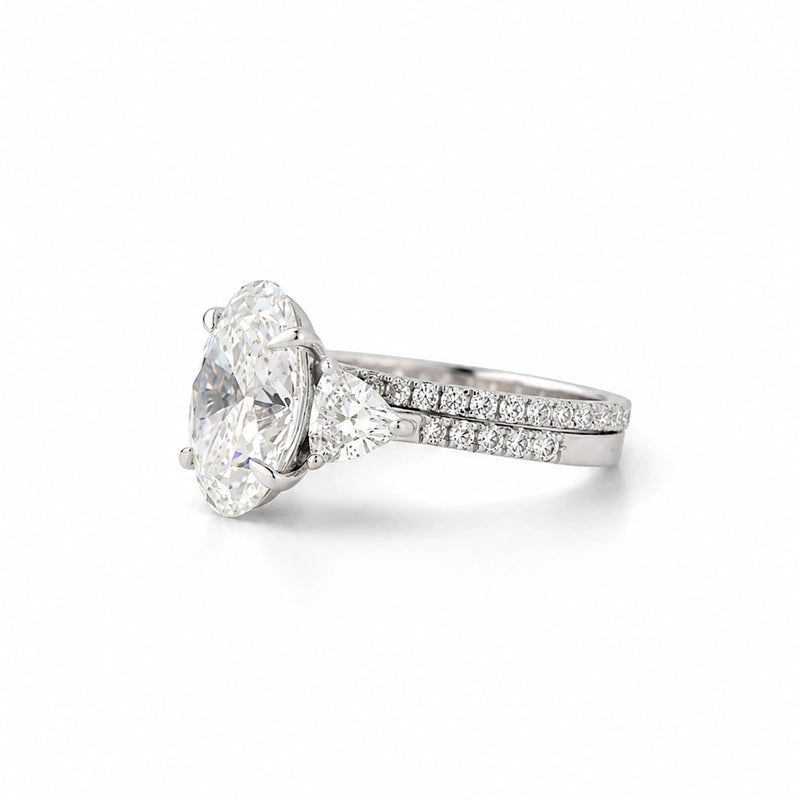 Vela Oval Pear-Side Split-Shank Ring — angled view