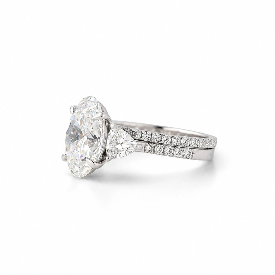 Vela Oval Pear-Side Split-Shank Ring — angled view