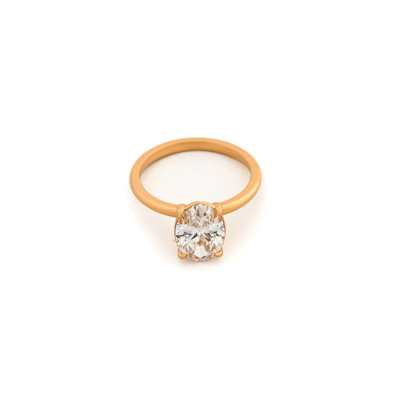 Serein Oval Four-Prong Solitaire Ring — top view