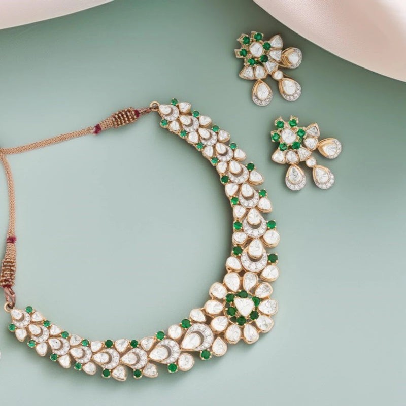 2.51 Ct Round Lab-Grown Diamond with 15.04 Ct Lab-Grown Colourstone Necklace Set — view 1