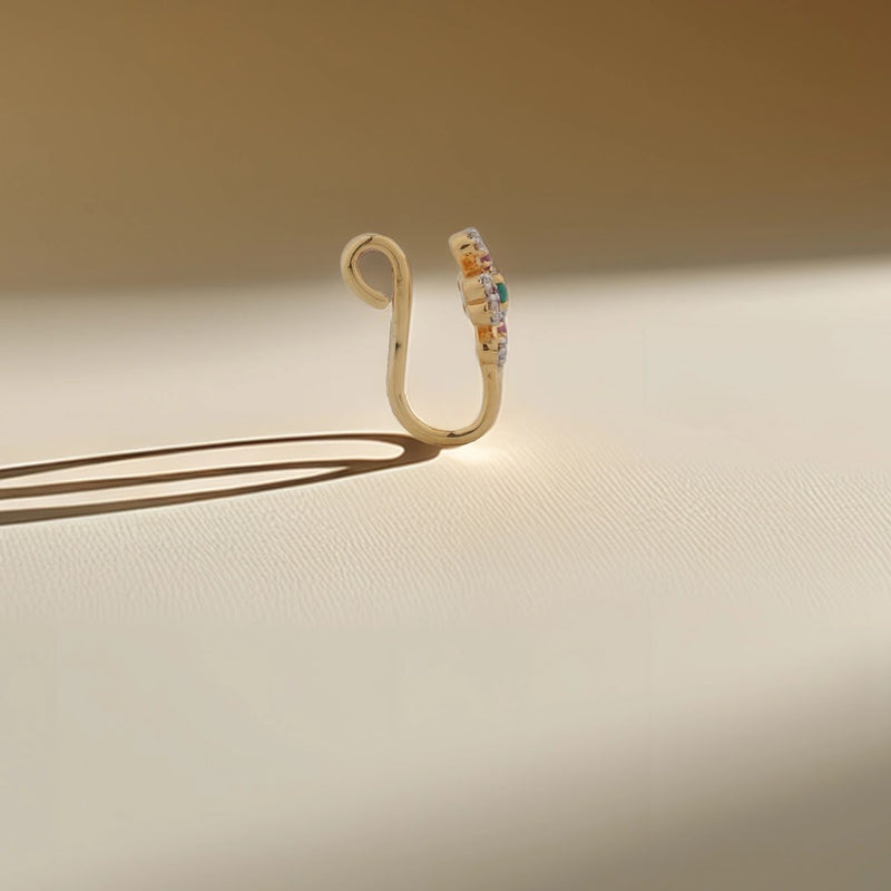 0.04 Ct Round Lab-Grown Diamond with 0.04 Ct Lab-Grown Colourstone Nose pin — view 1