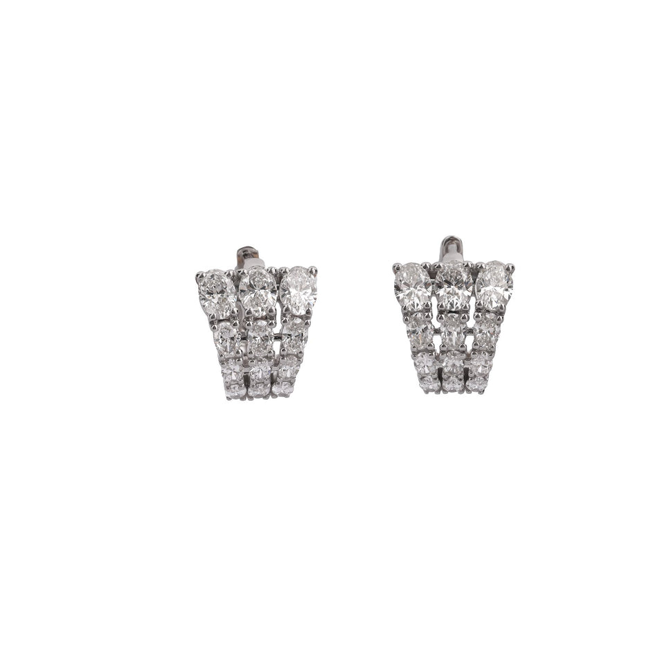 Aeris Élan Mixed-Cut Wing Diamond Statement Huggie Earrings