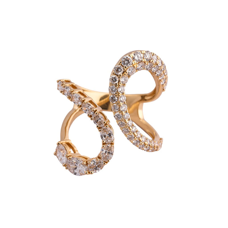Serpentine Pavé Runway Cocktail Ring — view 3