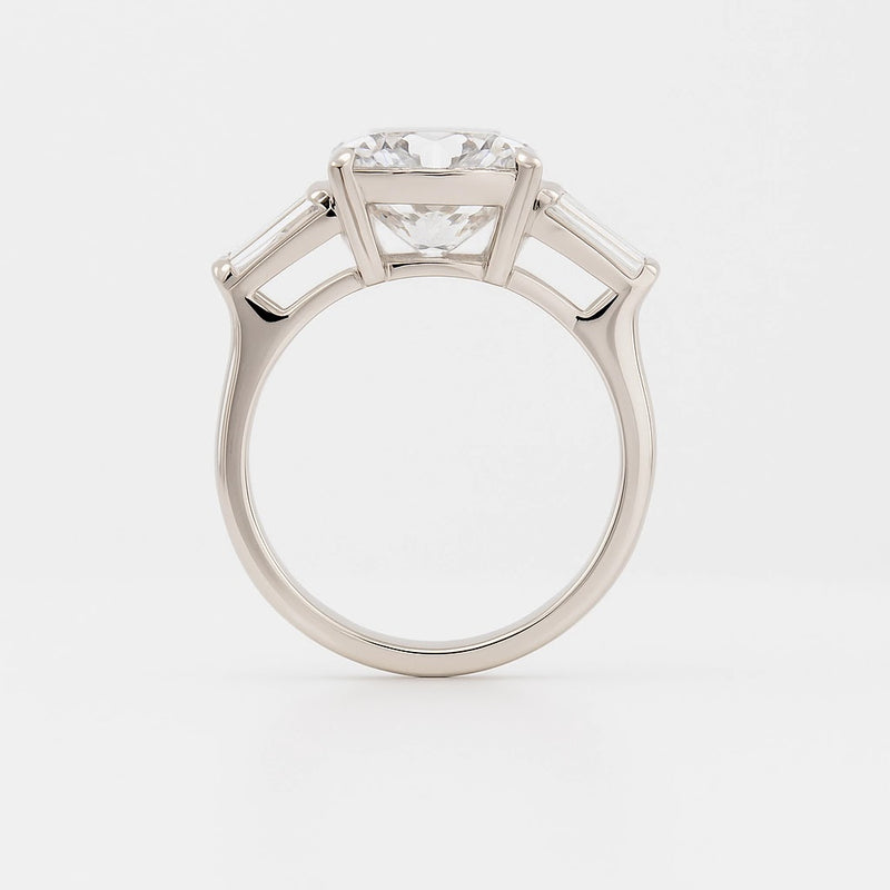 Avenor Round Baguette-Side Three-Stone Ring — profile view