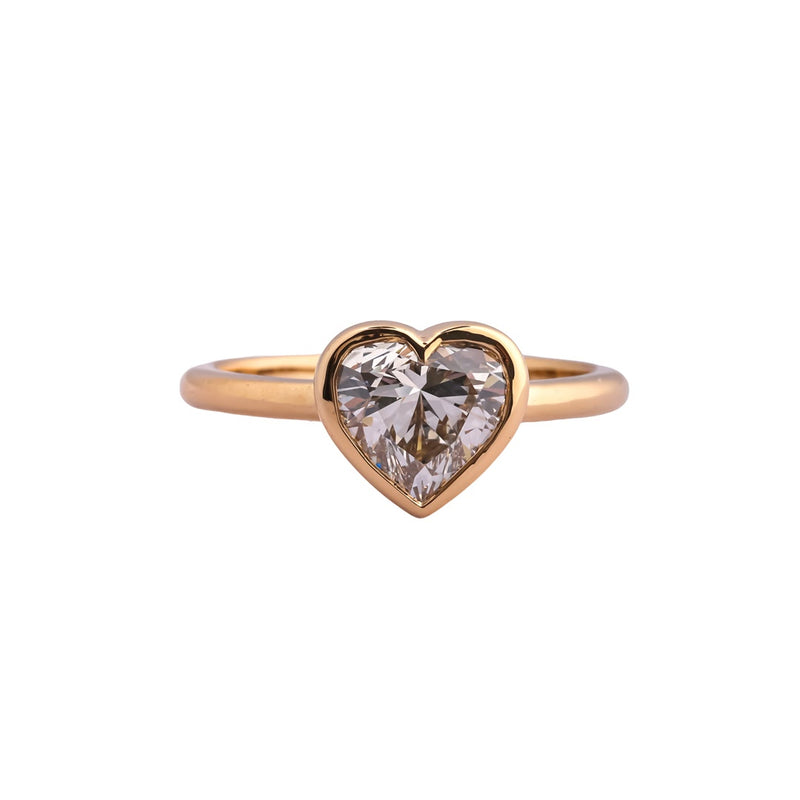 Amour Heart Bezel Solitaire Ring — view 1