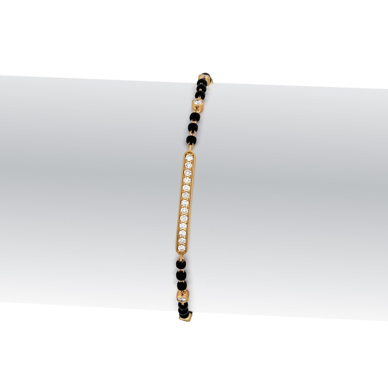 0.49 Carat Lab-Grown Diamond Mangalsutra Bracelet with Black Beads for Women - view 1