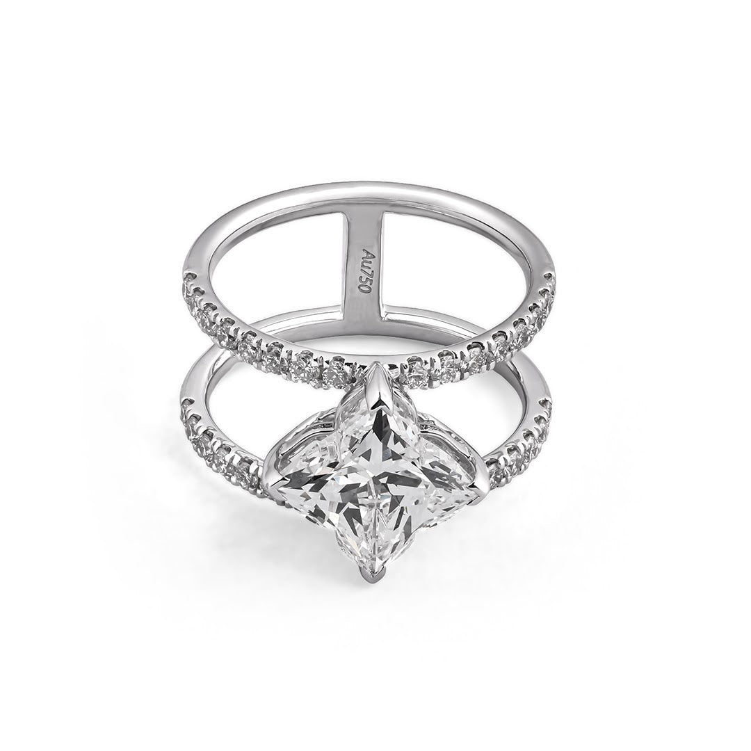Nova Compass Marquise Split-Band Ring — view 3