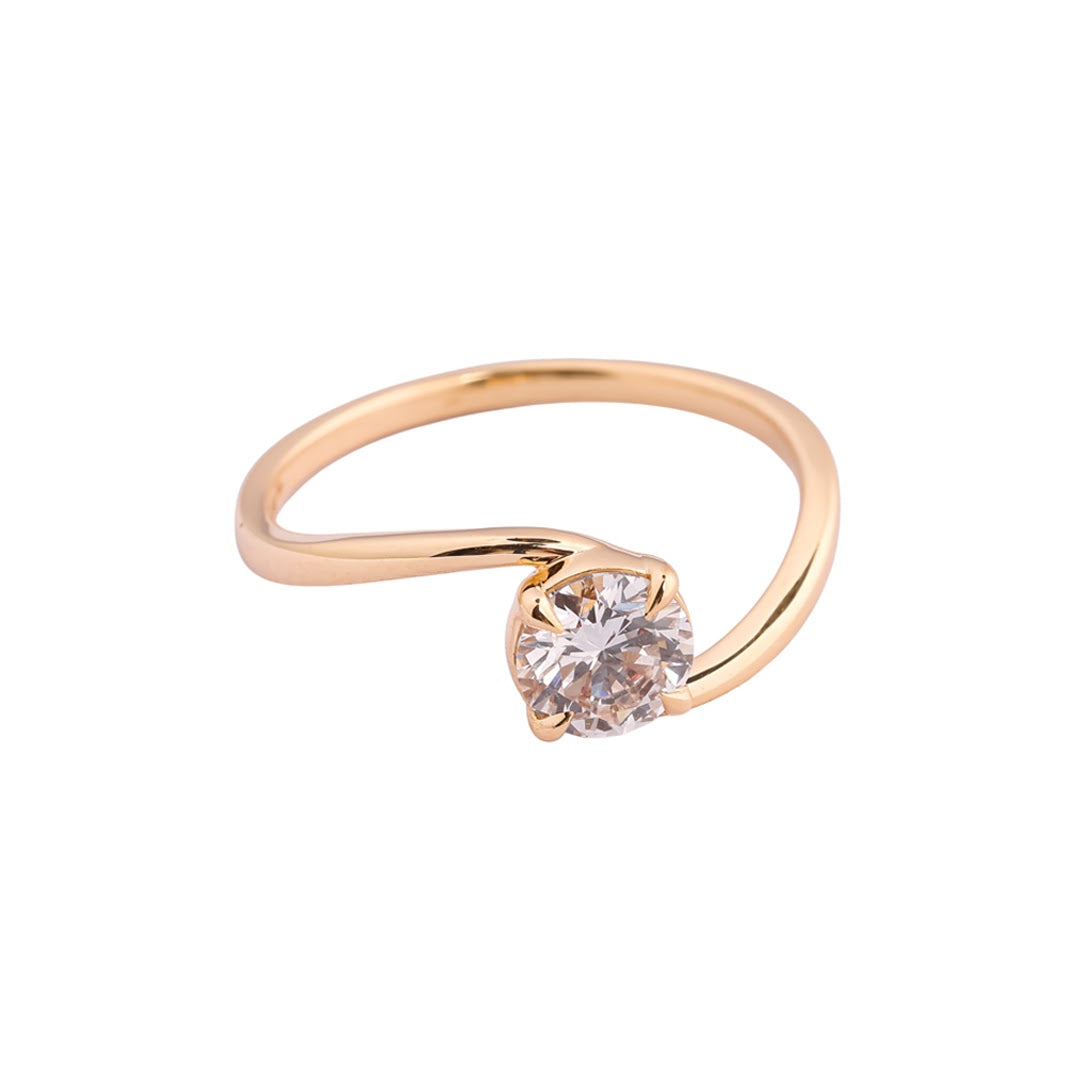 Arc Round Sculptural Bypass Ring — view 3