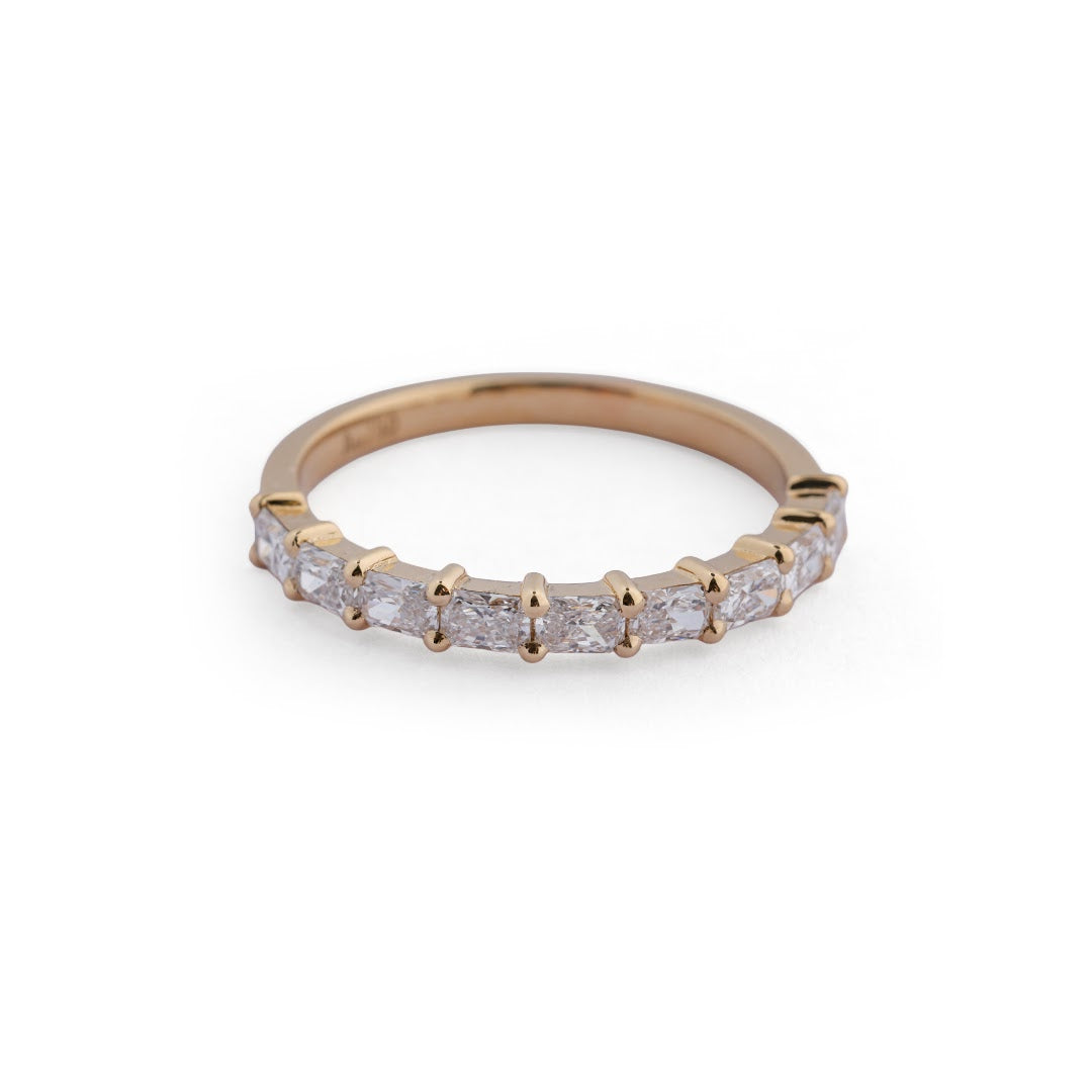 Petite Radiant Lab-Grown Diamond Band - side view