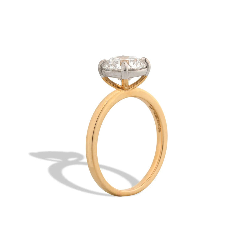 Seraph Round Hidden-Halo Solitaire Ring — profile view