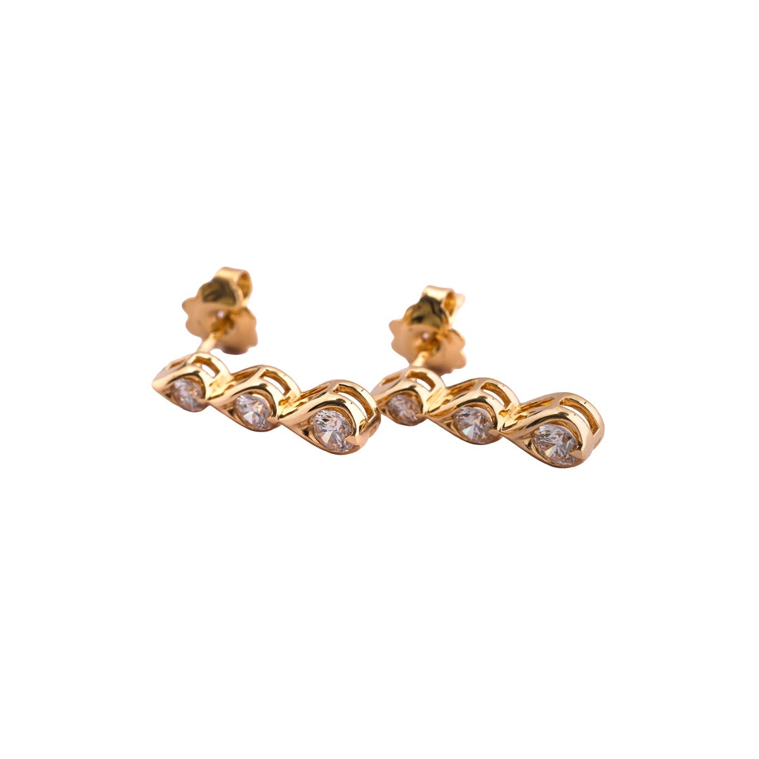 Dewdrop Trio Diamond Drop Earrings — view 4