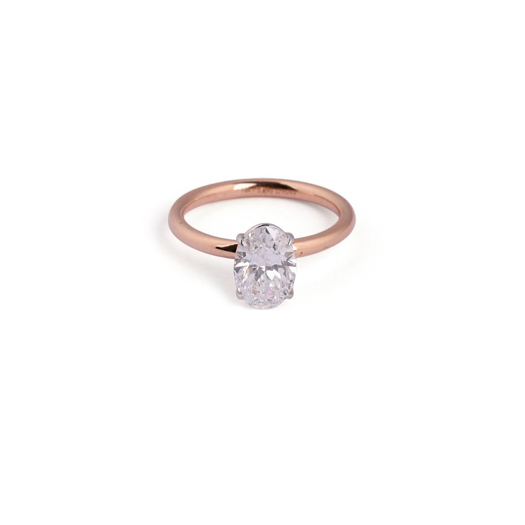 Classic Oval Solitaire Lab-Grown Diamond Ring - side view