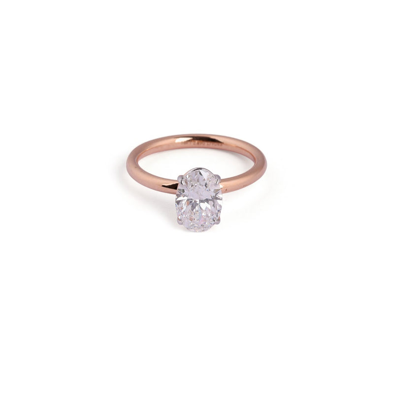 Classic Oval Solitaire Lab-Grown Diamond Ring - side view