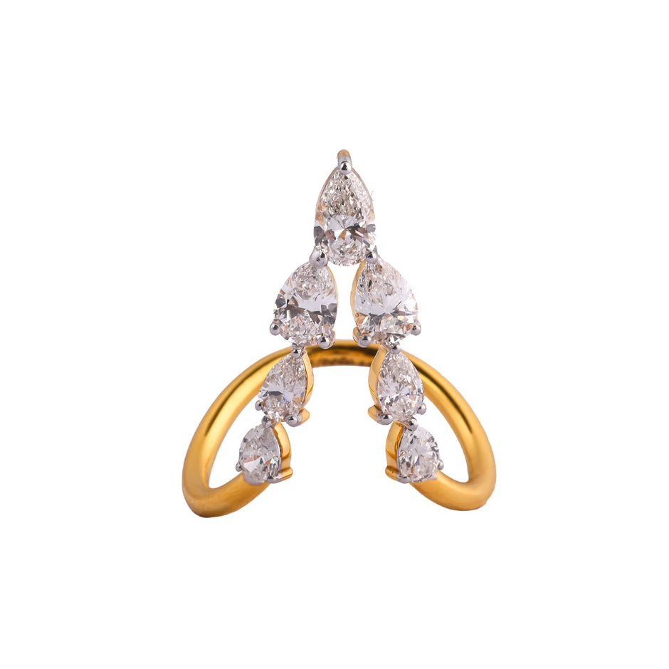 Willow Pear-Leaf Sculptural Cocktail Ring — view 1